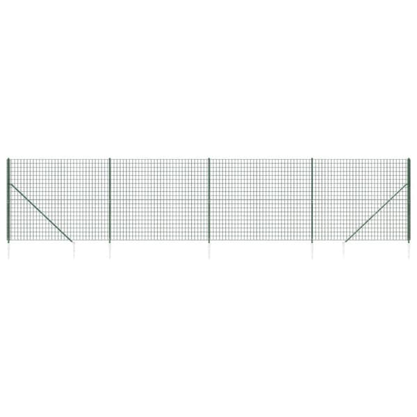 vidaXL Stängsel med markspett grön 1,4x10 m