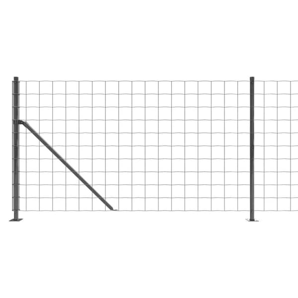vidaXL trådhegn med flange 0,8x25 m antracitgrå