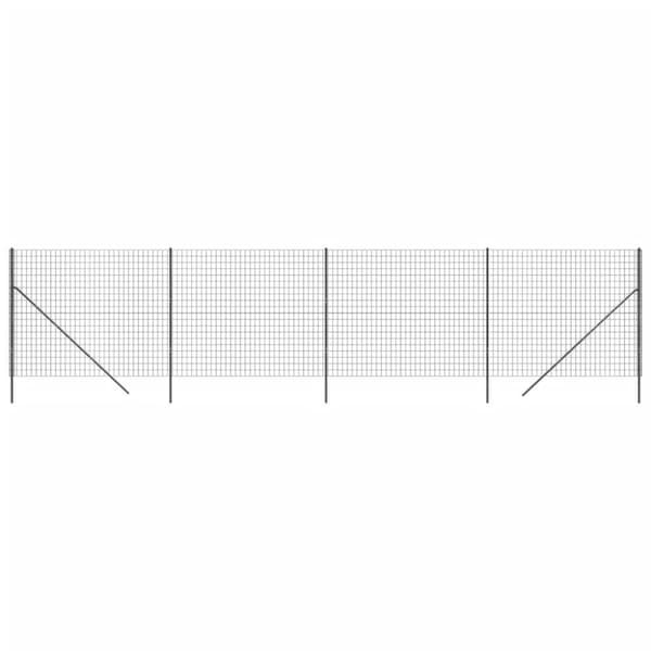 vidaXL trådhegn 1,4x10 m galvaniseret stål antracitgrå