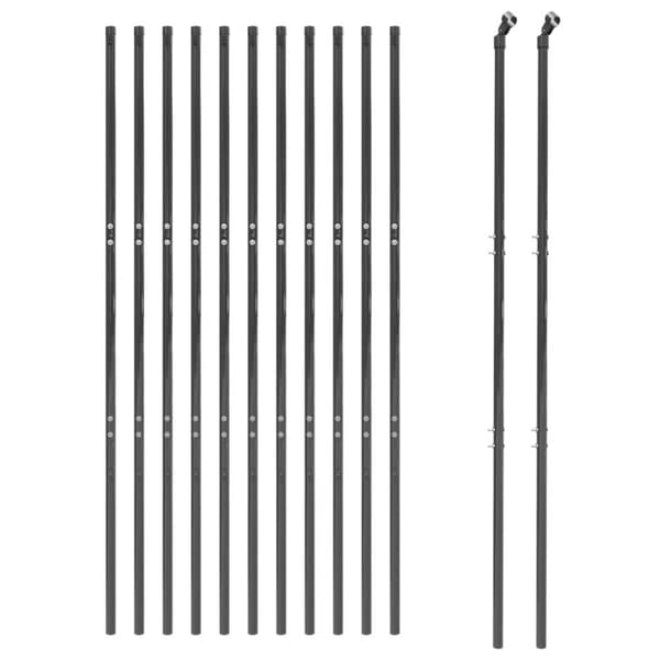 vidaXL trådhegn 2,2x25 m galvaniseret stål antracitgrå