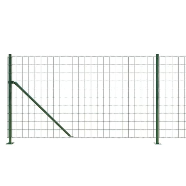 vidaXL trådhegn med flange 1x25 m grøn