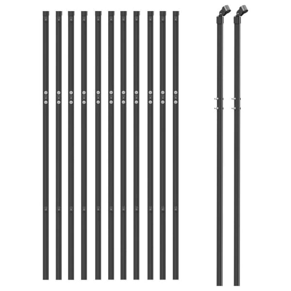 vidaXL trådhegn 1,1x25 m galvaniseret stål antracitgrå