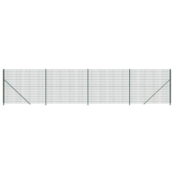 vidaXL trådhegn med flange 2,2x10 m grøn
