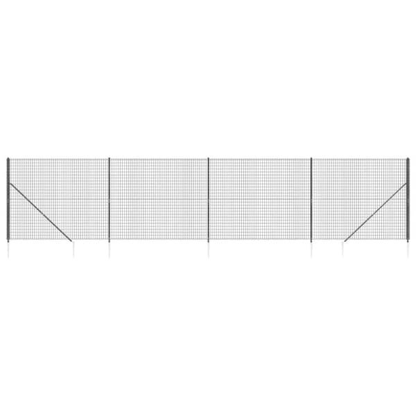 vidaXL Stängsel med markspett antracit 1,4x10 m