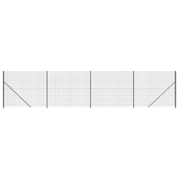 vidaXL trådhegn med flange 1,6x10 m antracitgrå