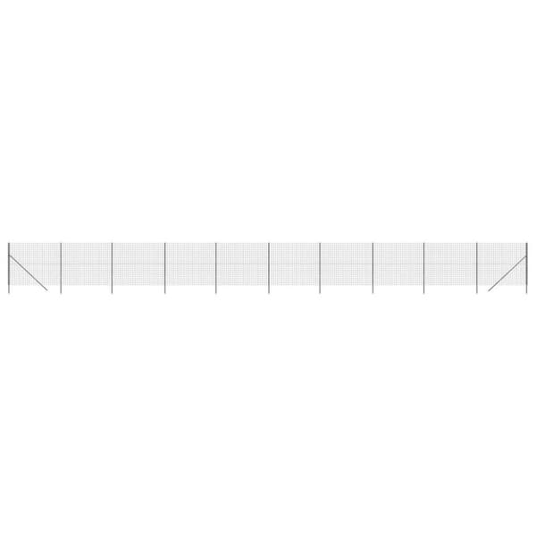 vidaXL trådhegn 2x25 m galvaniseret stål antracitgrå