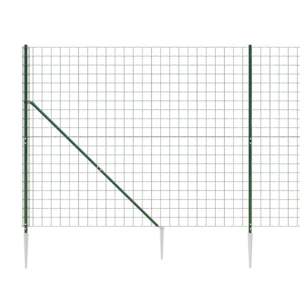 vidaXL Verkkoaita maapiikeillä vihreä 2x25 m