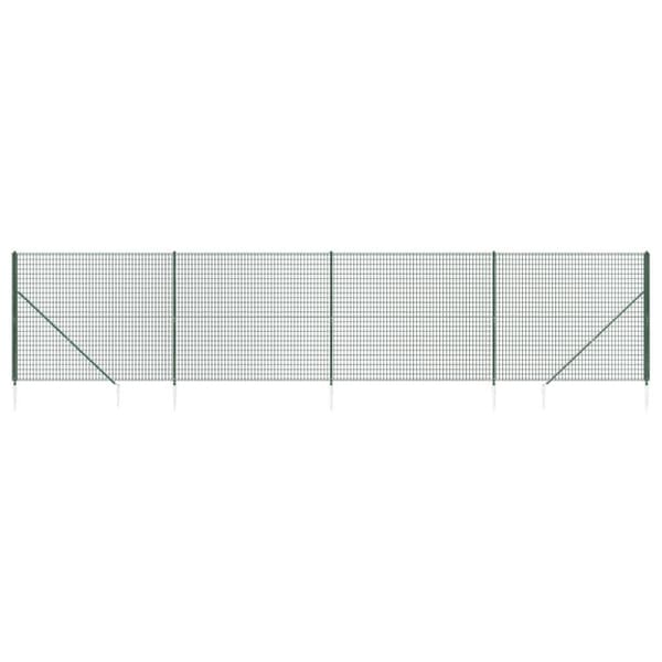 vidaXL Verkkoaita maapiikeillä vihreä 2x10 m