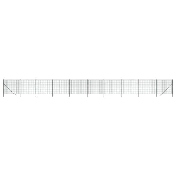 vidaXL trådhegn 2,2x25 m galvaniseret stål grøn