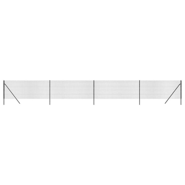 vidaXL trådhegn 0,8x10 m galvaniseret stål antracitgrå