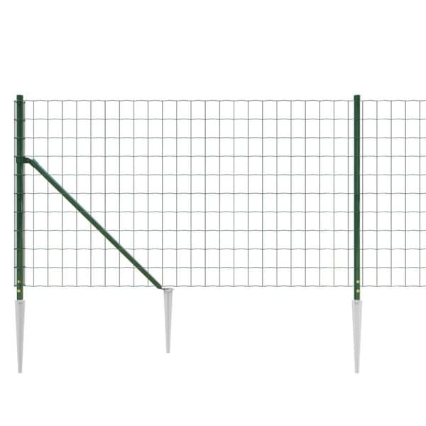 vidaXL Nettinggjerde med stolpespyd grønn 0,8x10 m