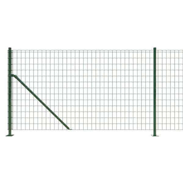 vidaXL trådhegn med flange 0,8x10 m grøn