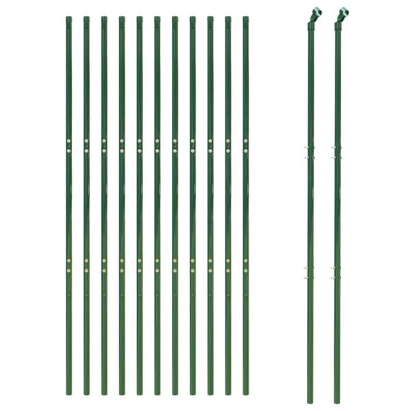 vidaXL trådhegn 2x25 m galvaniseret stål grøn