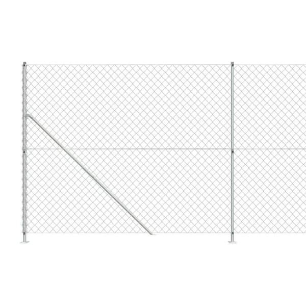 vidaXL trådhegn med flange 1,6x25 m sølvfarvet