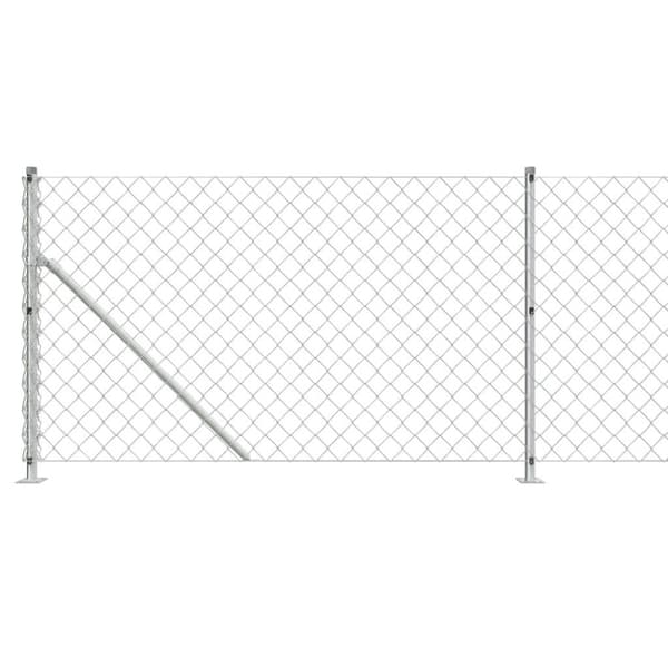 vidaXL trådhegn med flange 0,8x25 m sølvfarvet