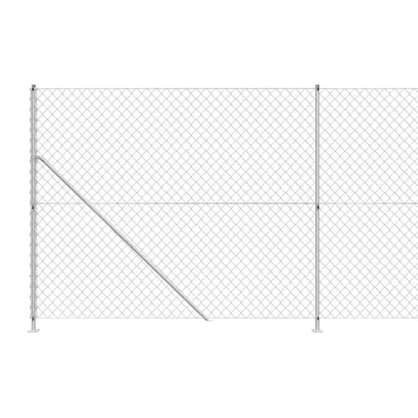 vidaXL trådhegn med flange 1,4x10 m sølvfarvet