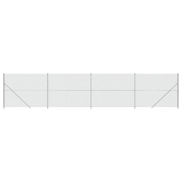 vidaXL trådhegn med flange 1,4x10 m sølvfarvet