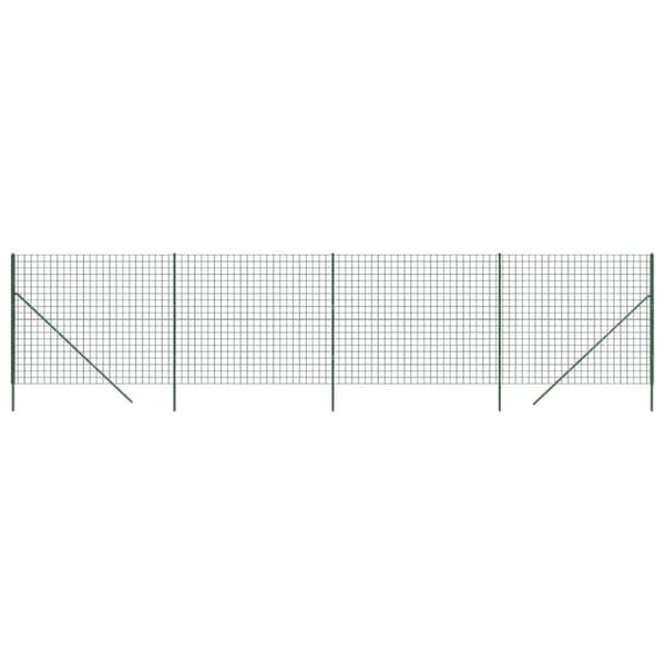 vidaXL trådhegn 1,4x10 m galvaniseret stål grøn