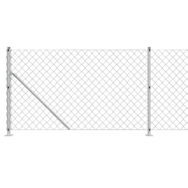 vidaXL trådhegn med flange 1,1x10 m sølvfarvet
