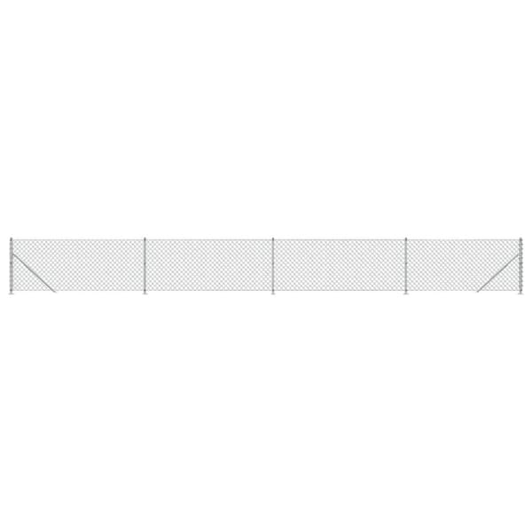 vidaXL trådhegn med flange 1,1x10 m sølvfarvet