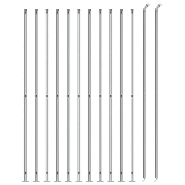 vidaXL Gunnebostängsel med stolpsko silver 1,4x25 m