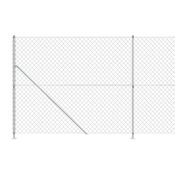 vidaXL trådhegn med flange 1,6x10 m sølvfarvet
