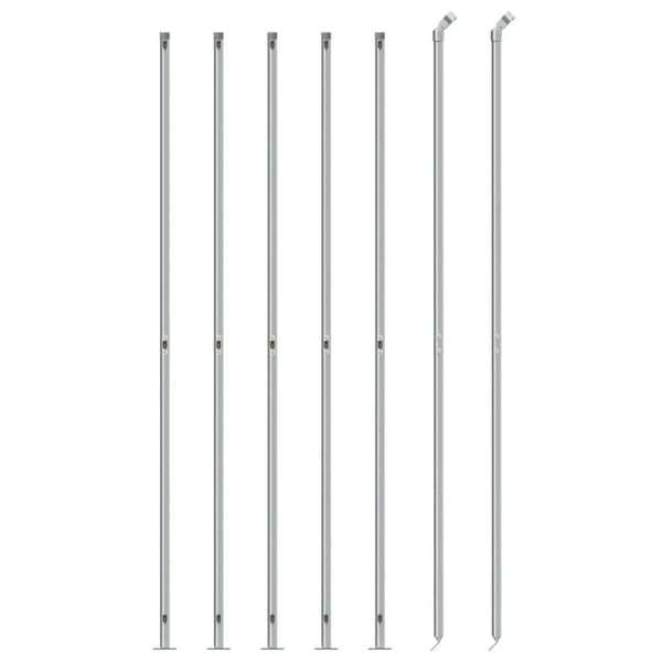 vidaXL trådhegn med flange 1,6x10 m sølvfarvet