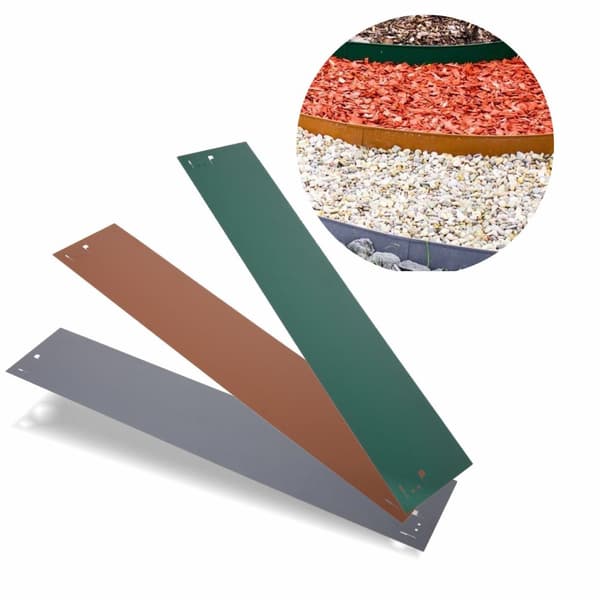 Plænekanter af metal 13,5 cm x 120 cm, farve:Uden farve