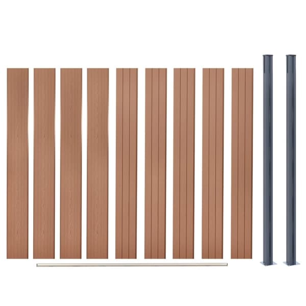vidaXL Gjerdepanelsett brun 180x186 cm WPC