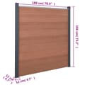 Miniatyrbilde 10 av 10: vidaXL Gjerdepanelsett brun 180x186 cm WPC