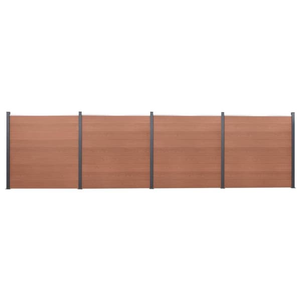 vidaXL hegnspanelsæt 699x186 cm WPC brun