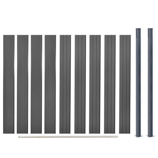 vidaXL hegnspanelsæt 180x186 cm WPC grå