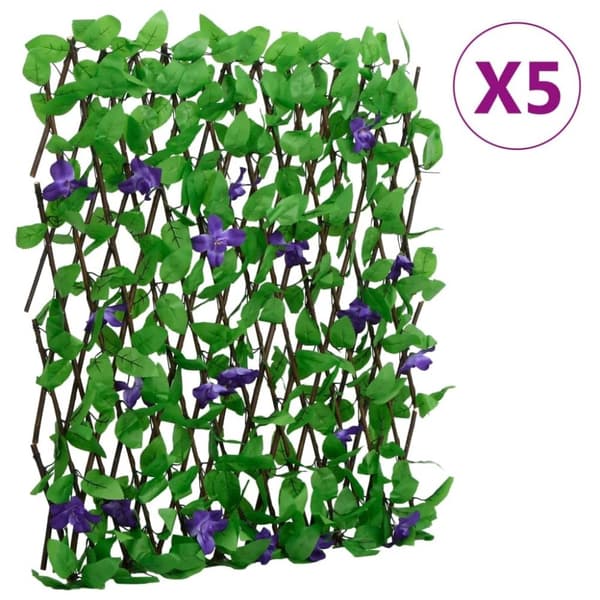vidaXL Utvidbart espalier med kunstig eføy 5 stk grønn 180x70 cm