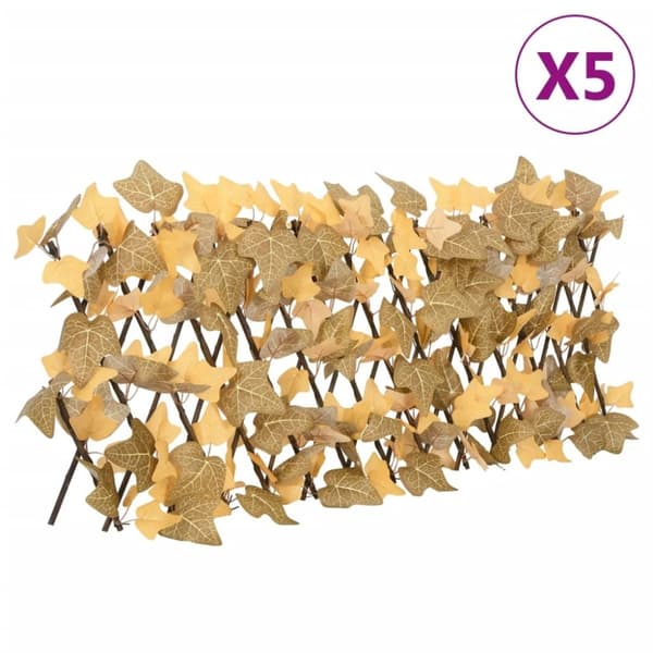 vidaXL Utvidbart espalier kunstige lønneblader oransje 5 stk 180x30 cm