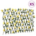 Pikkukuva 1 / 7: vidaXL Säleikkö tekomuratti laajennettava 5 kpl keltainen 180x60 cm