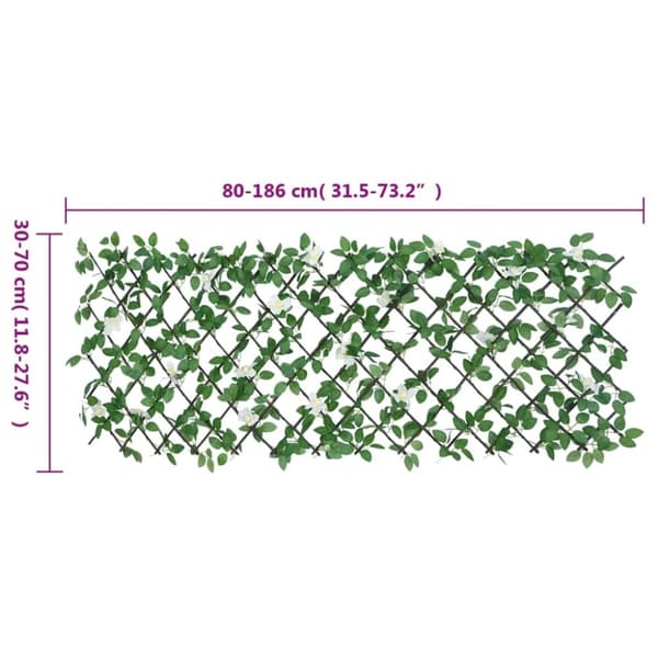 vidaXL espalier med kunstig vedbend 186x30 cm udvidelig grøn