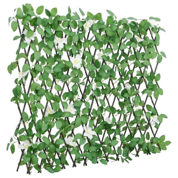 vidaXL espalier med kunstig vedbend 186x30 cm udvidelig grøn