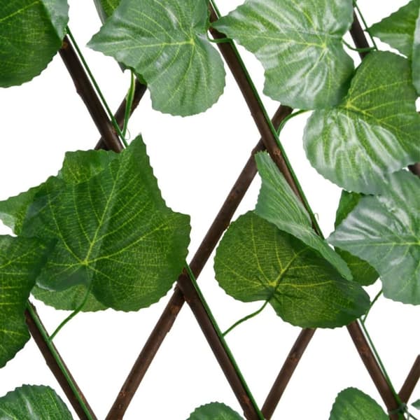 vidaXL Säleikkö tekoviininlehti laajennettava vihreä 5 kpl 180x20 cm