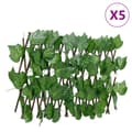 Pikkukuva 1 / 6: vidaXL Säleikkö tekoviininlehti laajennettava vihreä 5 kpl 180x20 cm