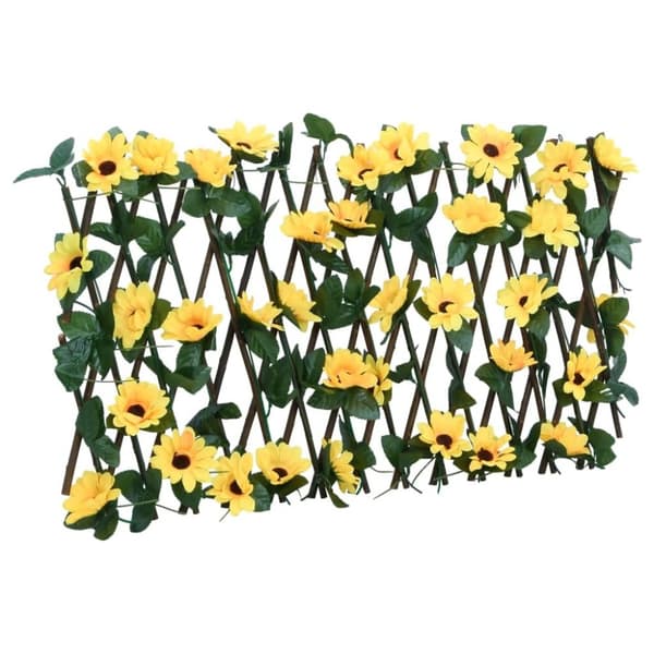 vidaXL espalierer med kunstig vedbend 5 stk. 180x20 cm udvidelig gul