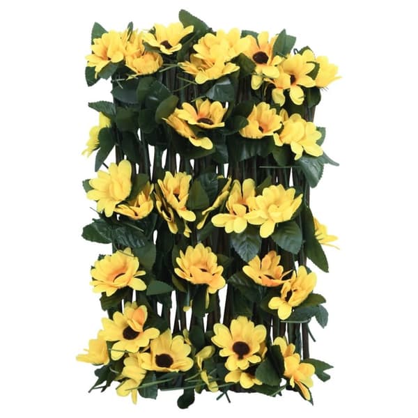 vidaXL Utvidbart espalier med kunstig eføy gul 180x20 cm