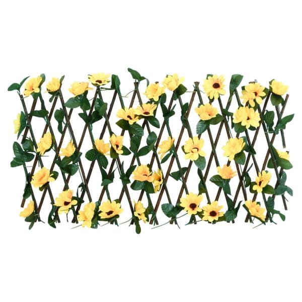 vidaXL Utvidbart espalier med kunstig eføy gul 180x20 cm