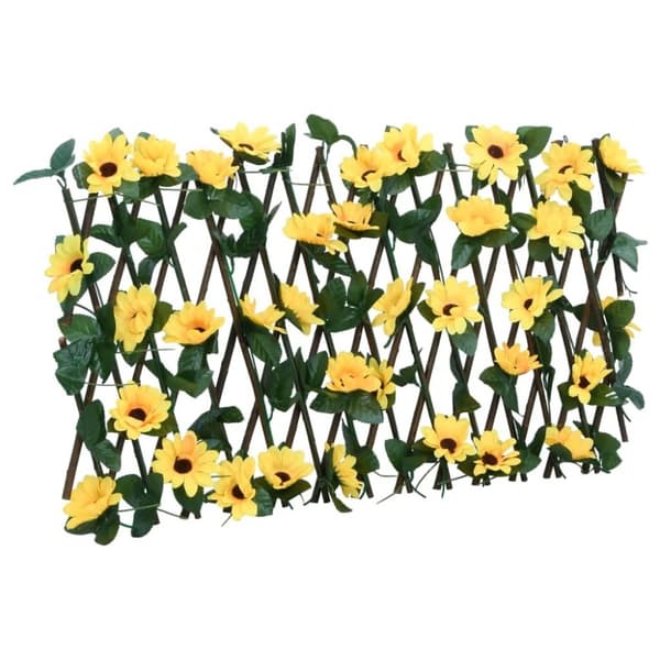 vidaXL Utvidbart espalier med kunstig eføy gul 180x20 cm