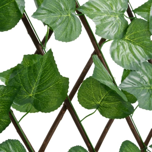 vidaXL Utvidbart espalier kunstige drueblader grønn 180x20 cm