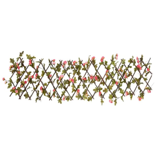 vidaXL Utvidbart espalier med kunstig eføy 5 stk mørkerosa 180x20 cm