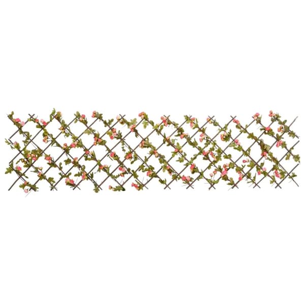vidaXL Utvidbart espalier med kunstig eføy mørkerosa grønn 180x60 cm
