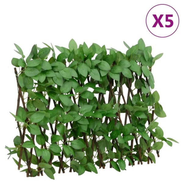 vidaXL Utvidbart espalier med kunstig eføy 5 stk grønn 180x30 cm