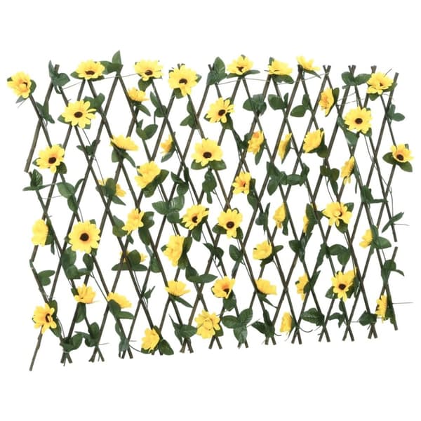 vidaXL Utvidbart espalier med kunstig eføy gul 180x60 cm