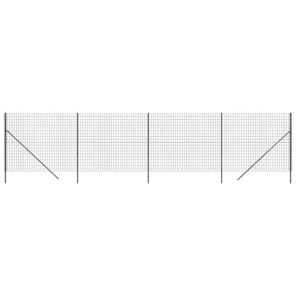 vidaXL trådhegn 2,2x10 m galvaniseret stål antracitgrå