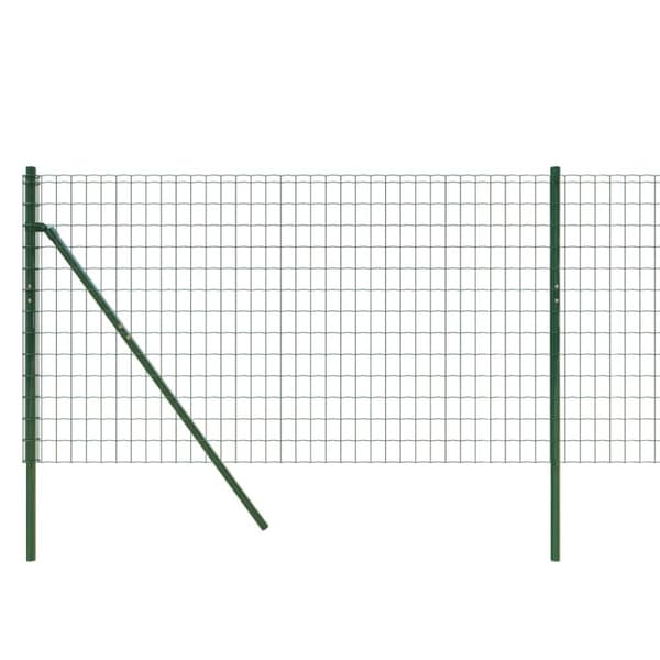 vidaXL trådhegn 0,8x25 m galvaniseret stål grøn